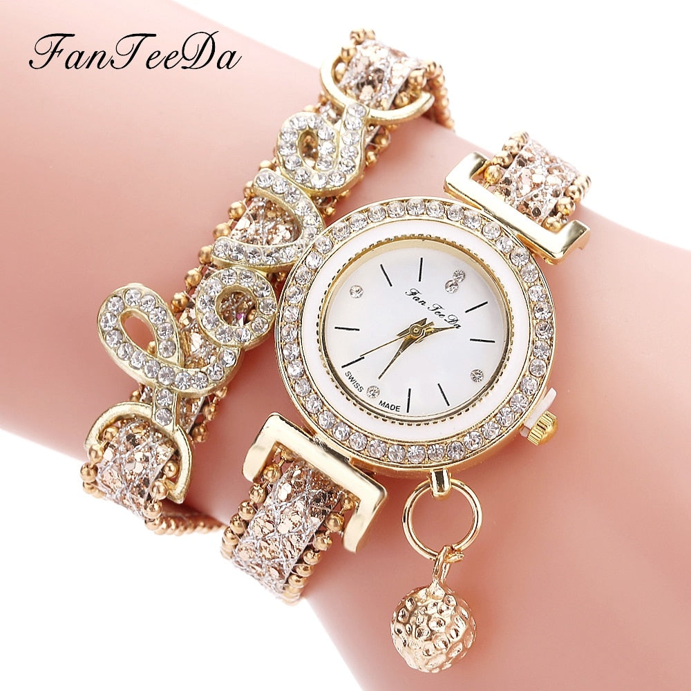 2023 Popular Fashion Square Multi Layered Bracelet Women's Quartz Diamond  Watch Ladies Wrist Watch