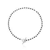 Fashion Luxury Black Crystal Glass Bead Chain Choker Necklace for Women Flower Lariat Lock Collar Necklace Jewelry Party Charm
