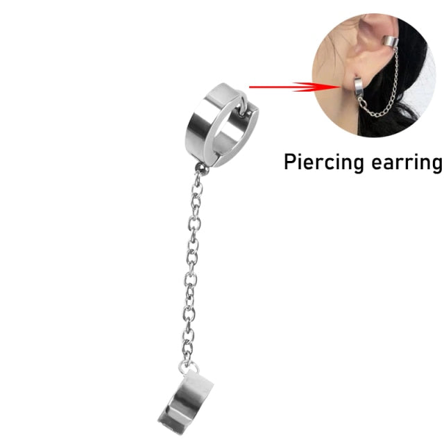 2021 Fashion Butterfly Clip Earrings Ear hook Stainless Steel Ear Clips Double pierced Earring Earrings Women Girls Jewelry